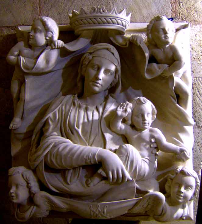 Statue Madonna:  altorilievo Madonna con bambino e angeli